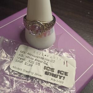 Alexandrite Ice CZ Sterling Silver Ring
